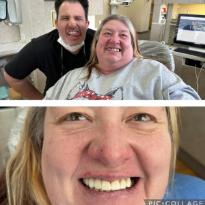 Dr. Andrew Chappell with a patient on a dental chair in West Jordan.